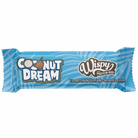 Wispy Protein Bar Coconut dream 55g, NB: Dato best før: 11.04,24