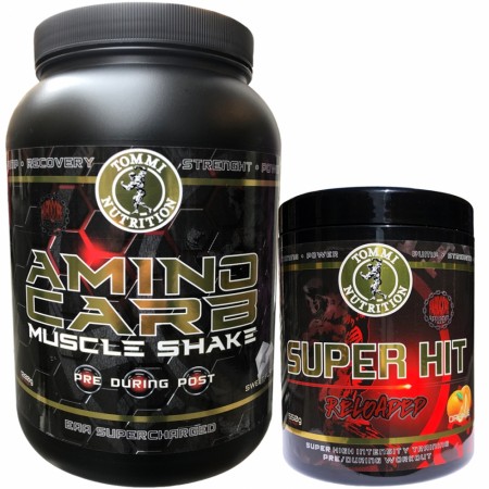 The Magic Muscle Shake Aminocarb + Super Hit Reloaded, Aminocarb Peach Mango Utsolgt