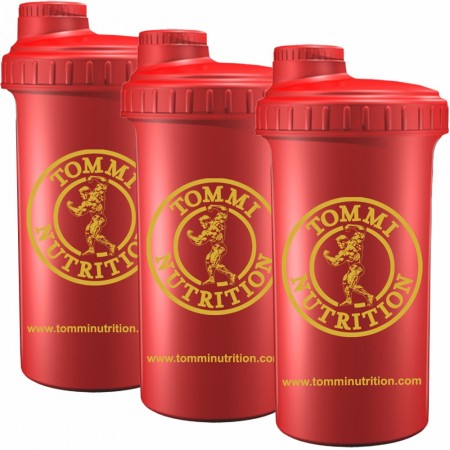 3 x SHAKER TOMMI NUTRITION RED/GOLD 0,7 L