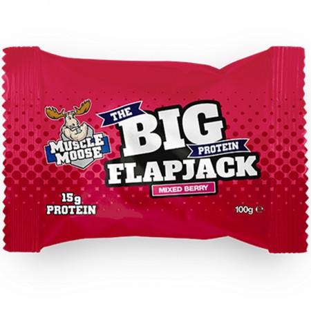 The Big Protein Flapjack 100g Mixed Berry, Muscle Moose