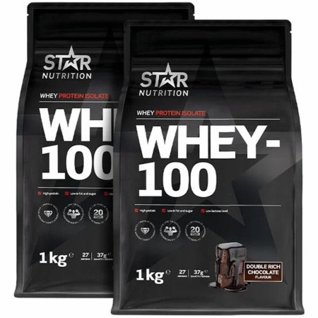 2 x Whey-100 1kg Star Nutrition, velg smak
