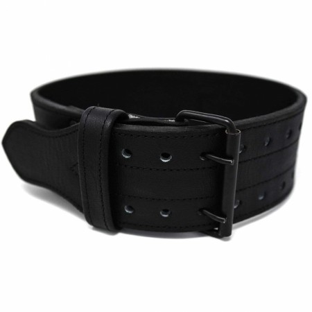 TUFF 10MM DOUBLE PRONG LEATHER WEIGHT BELT, BLACK